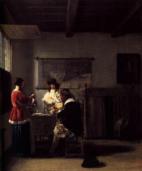 Pieter de Hooch The Visit Norge oil painting art